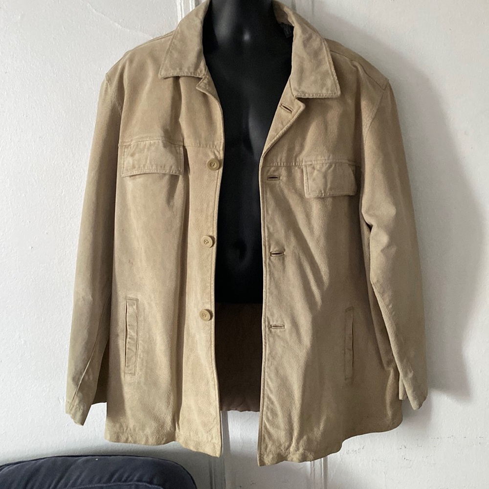 Next button down soft leather jacket